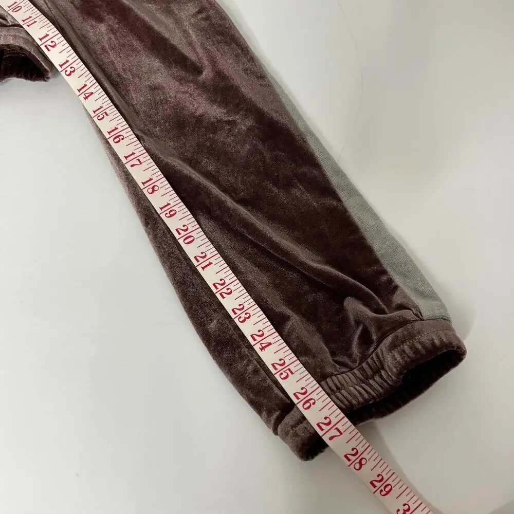 Easel Velour Jogger Pants Size Small Plum Elastic Waist Cozy Lounge Athleisure
